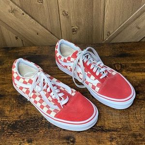 EUC red checkered vans